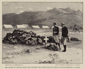 कर्नल बन्नी और अधिकारियों की कब्रें जो मारे गए घावों पर मारे गए थे